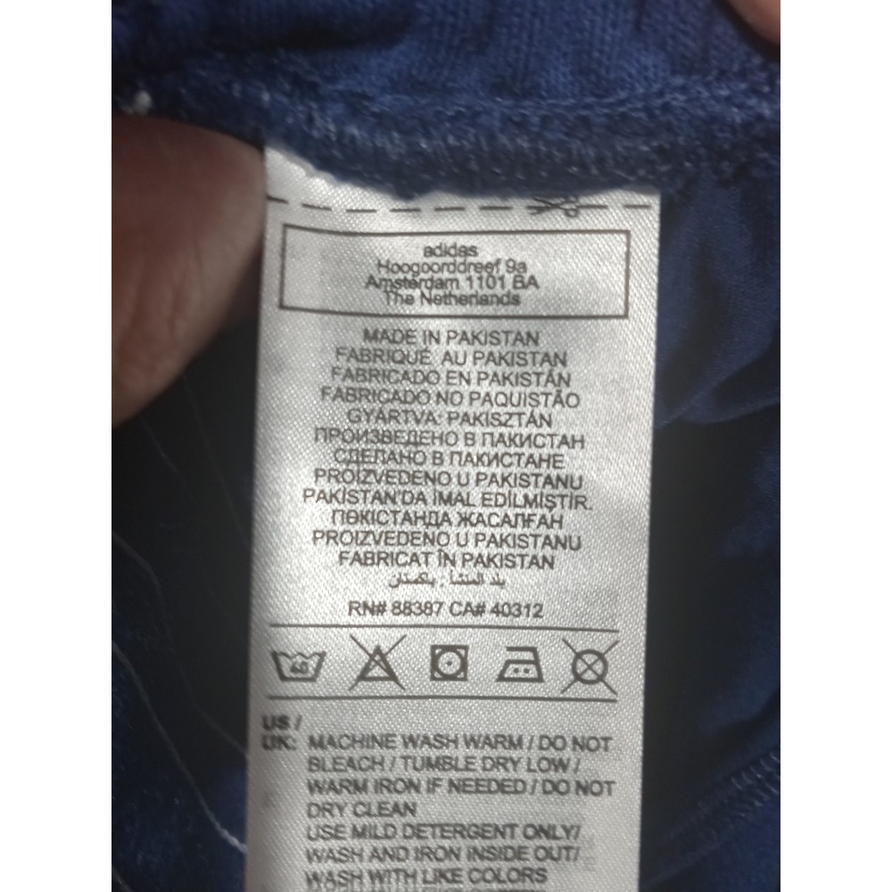 Adidas 3 Stripe Fleece  Shorts Men Medium Blue‎ - Picture 5 of 7